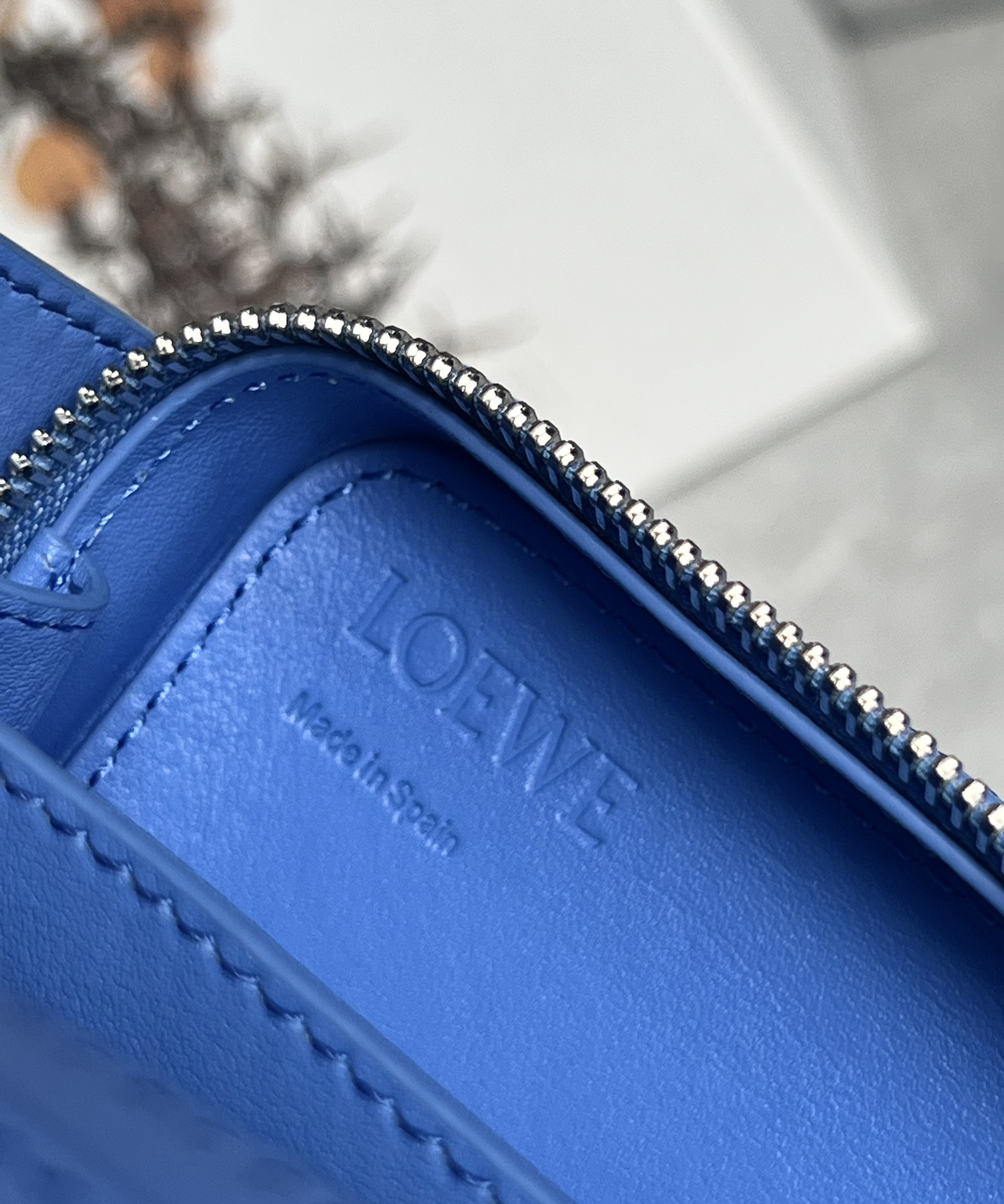 Loewe Molded Sling in Smooth Calfskin Blue